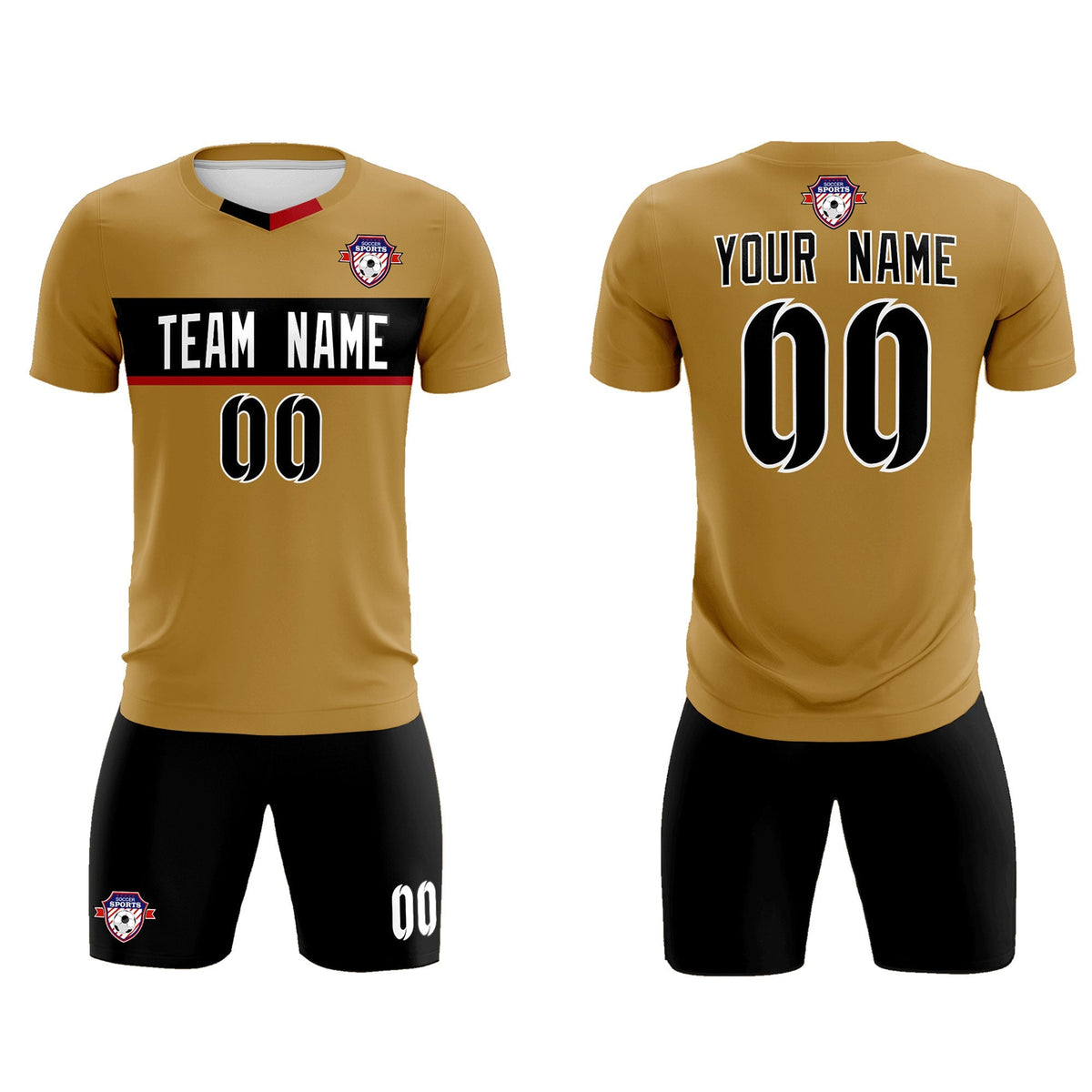 Custom Old Gold Classic Sports kit Football Shirt Jersey