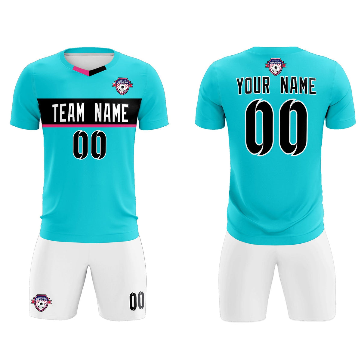 Custom Sky Blue Classic Sports kit Football Shirt Jersey