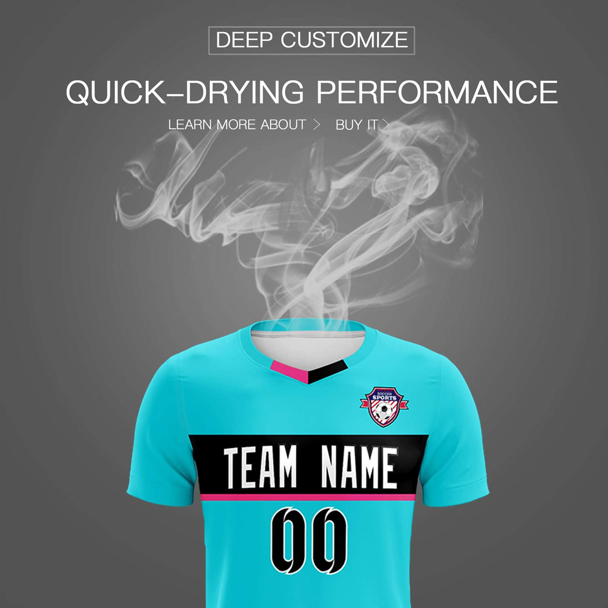 Custom Sky Blue Classic Sports kit Football Shirt Jersey