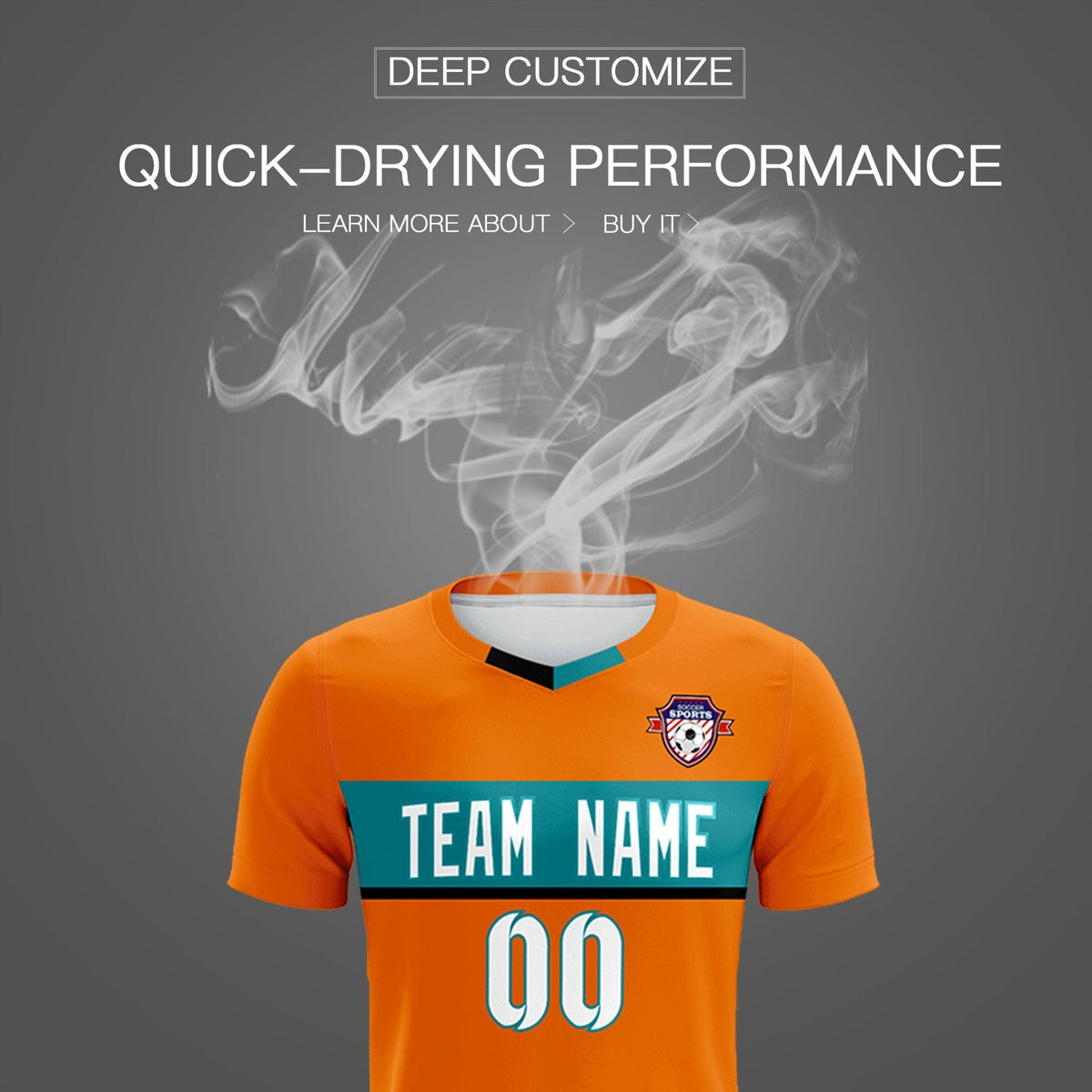 Custom Orange Classic Sports kit Football Shirt Jersey