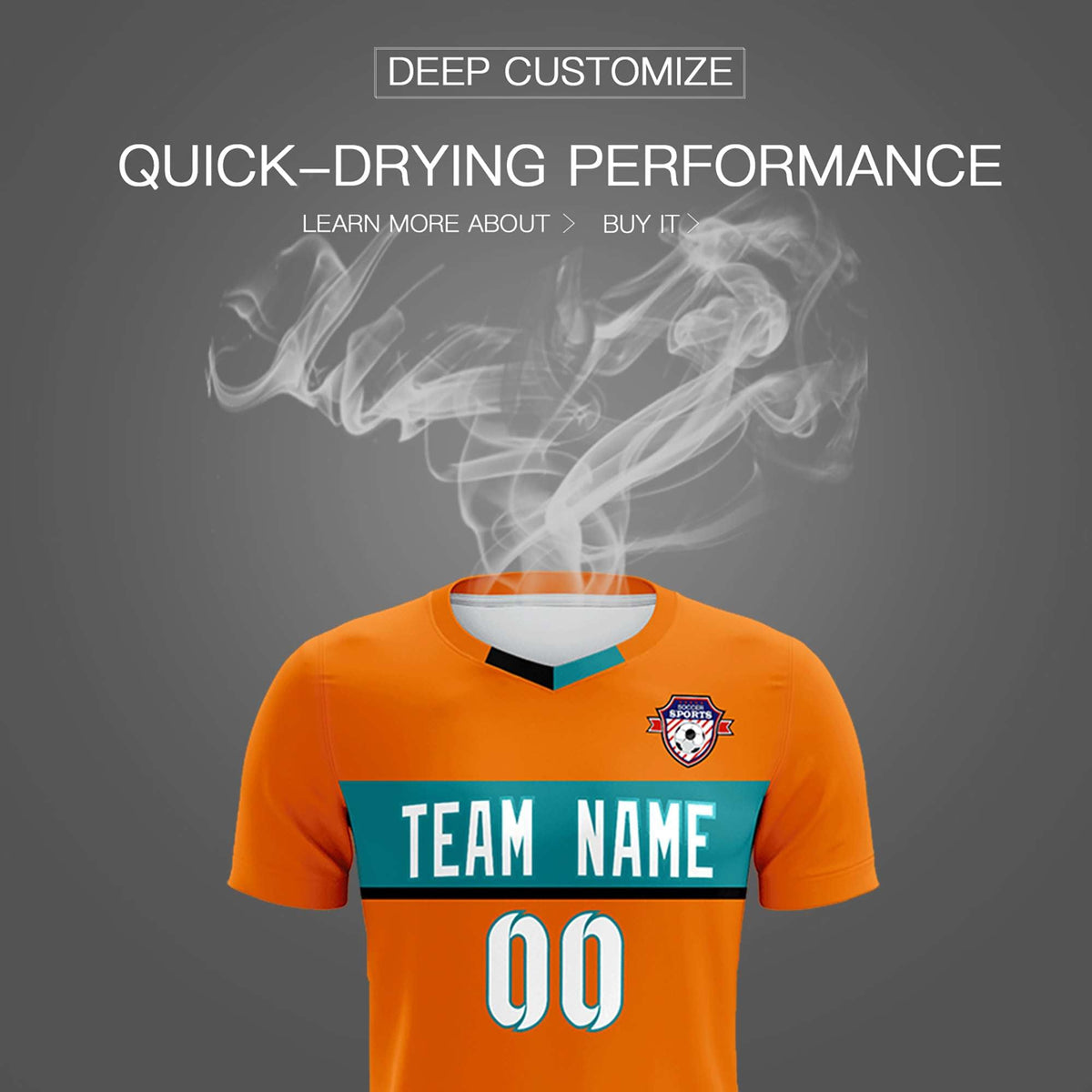 Custom Orange Classic Sports kit Football Shirt Jersey