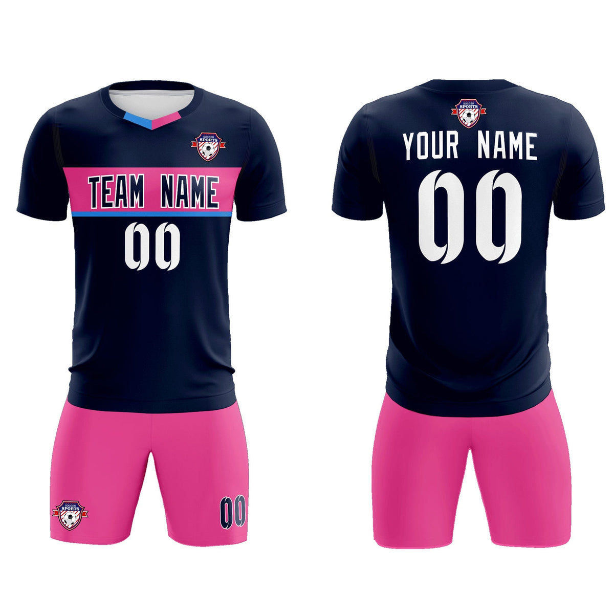 Custom Navy Classic Sports kit Football Shirt Jersey