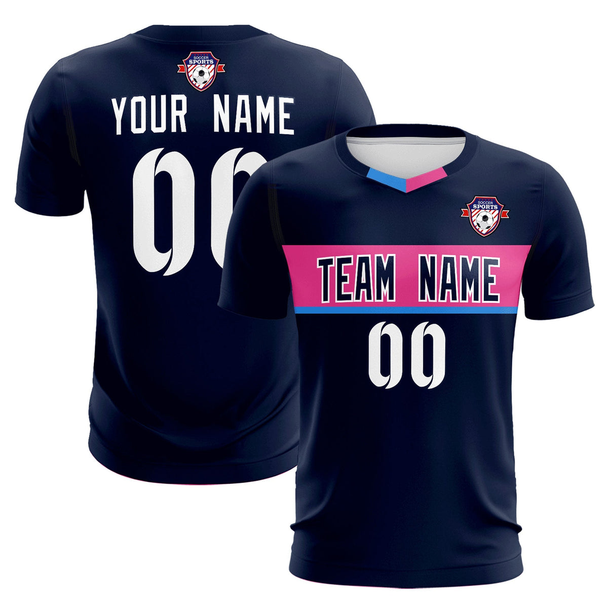 Custom Navy Classic Sports kit Football Shirt Jersey