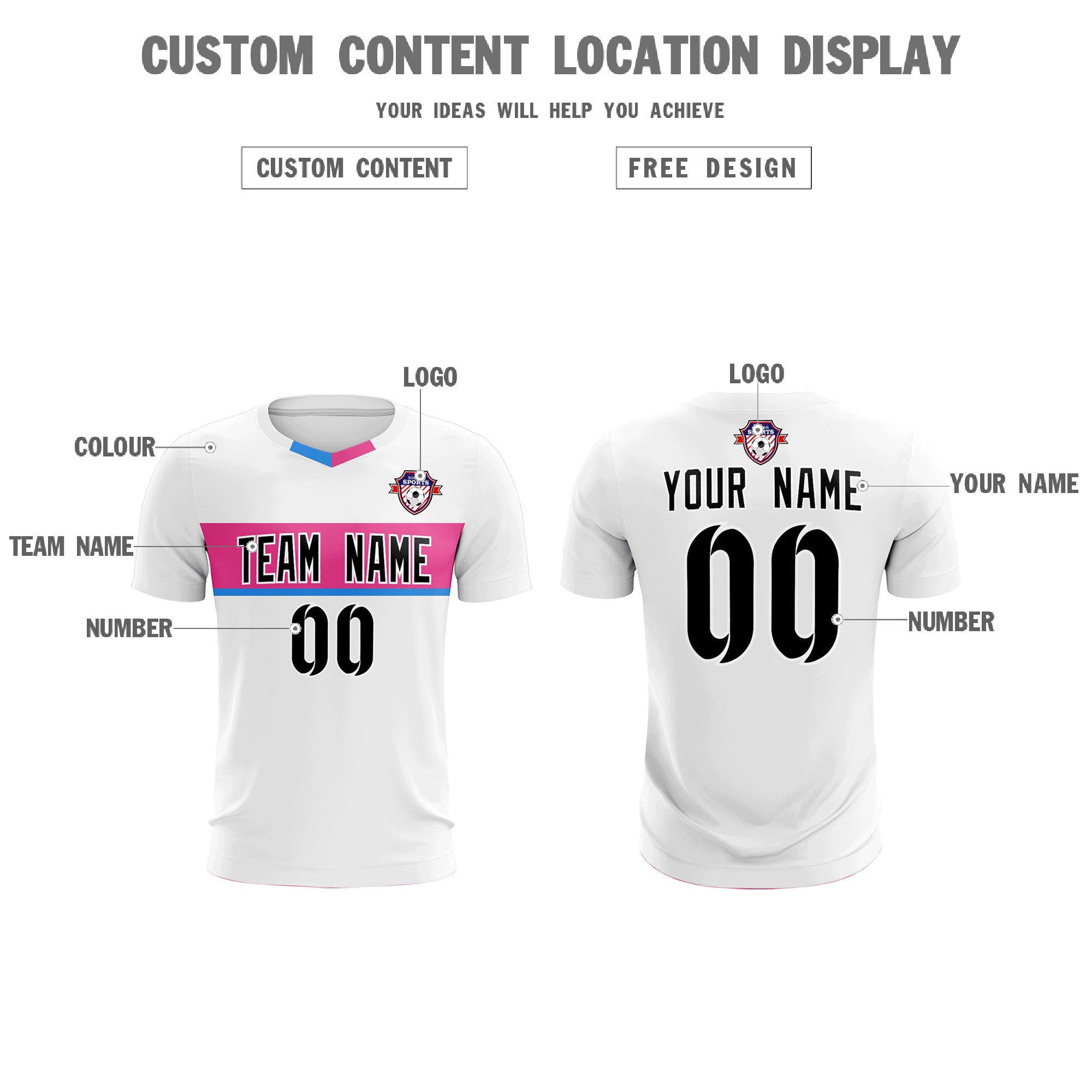 Custom White Classic Sports kit Football Shirt Jersey
