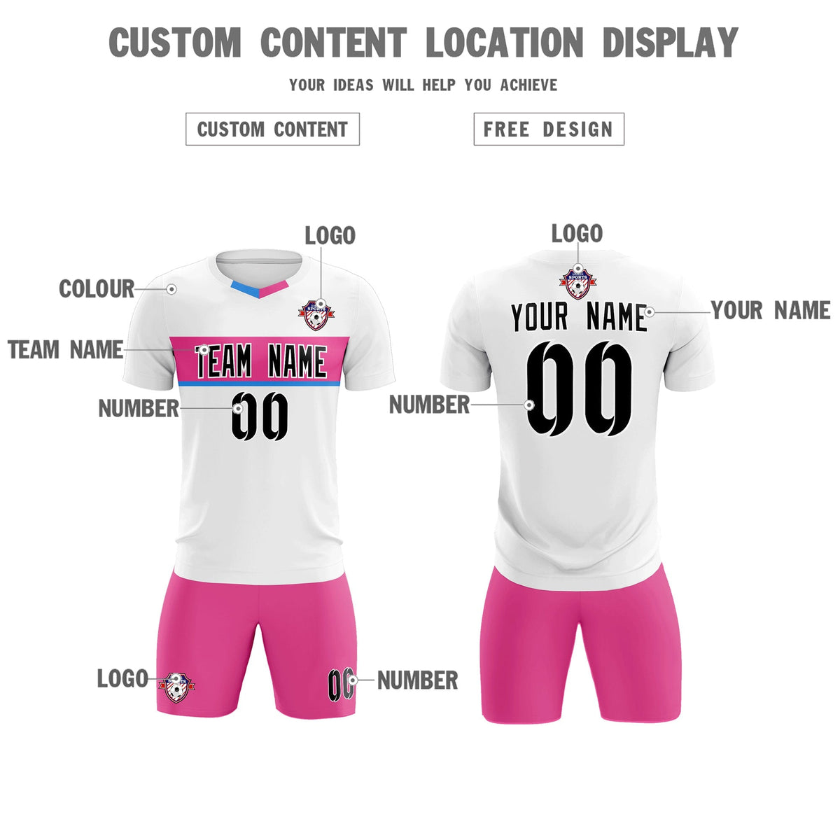 Custom White Classic Sports kit Football Shirt Jersey
