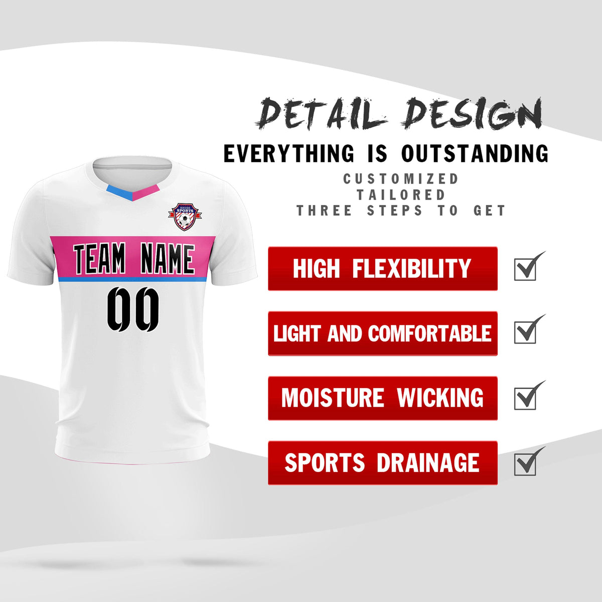 Custom White Classic Sports kit Football Shirt Jersey