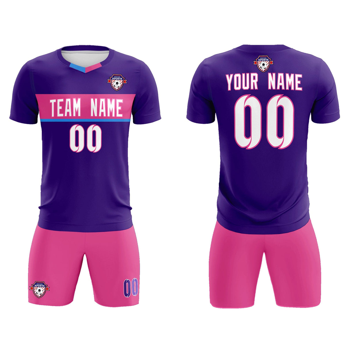 Custom Purple Classic Sports kit Football Shirt Jersey