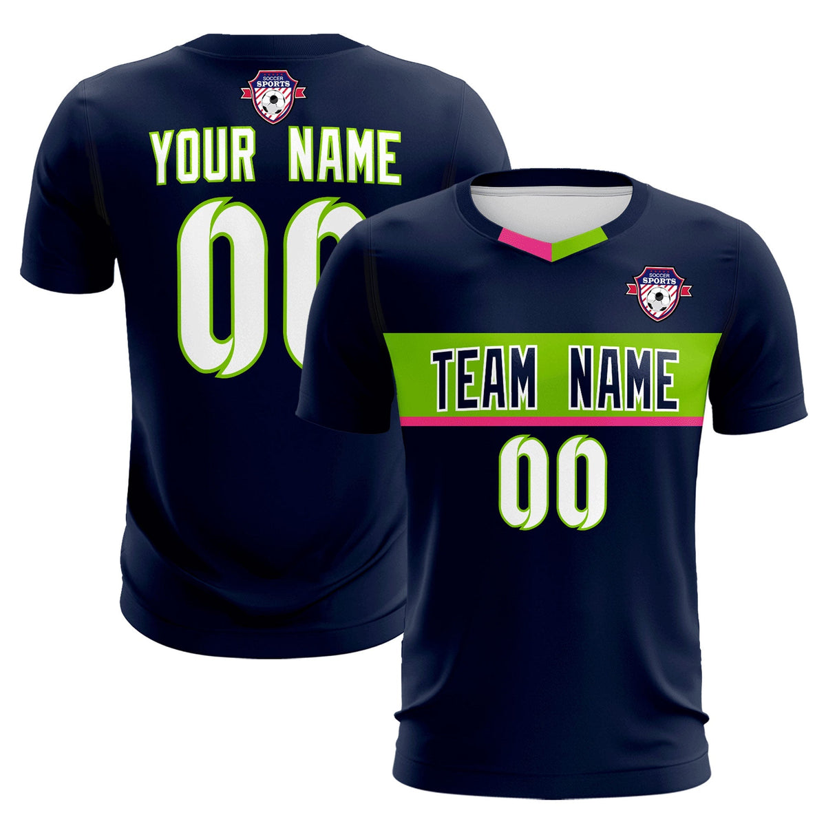 Custom Navy Classic Sports kit Football Shirt Jersey