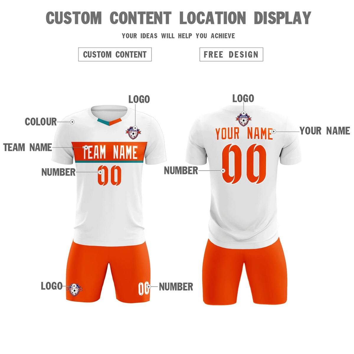 Custom White Classic Sports kit Football Shirt Jersey