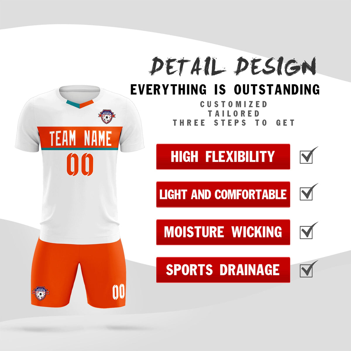 Custom White Classic Sports kit Football Shirt Jersey