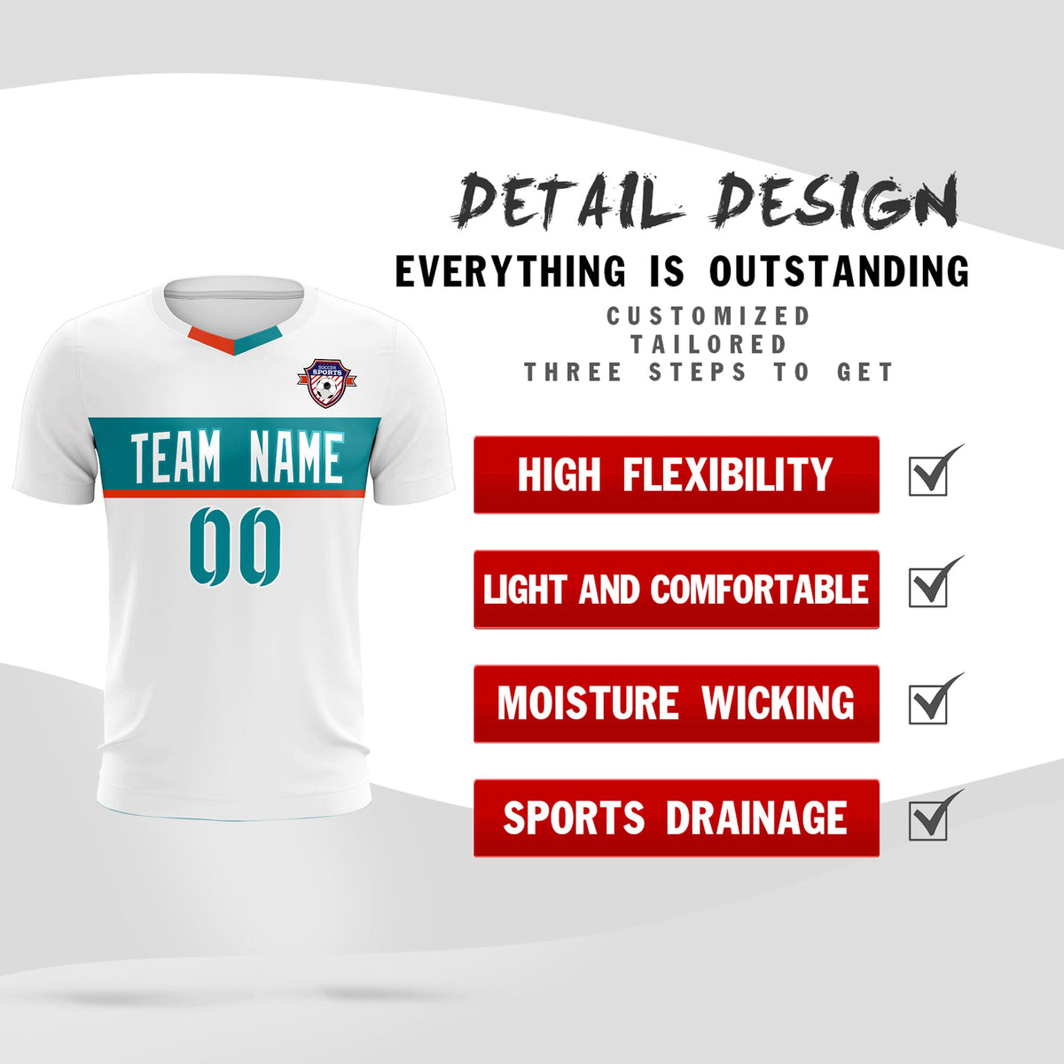 Custom White Classic Sports kit Football Shirt Jersey