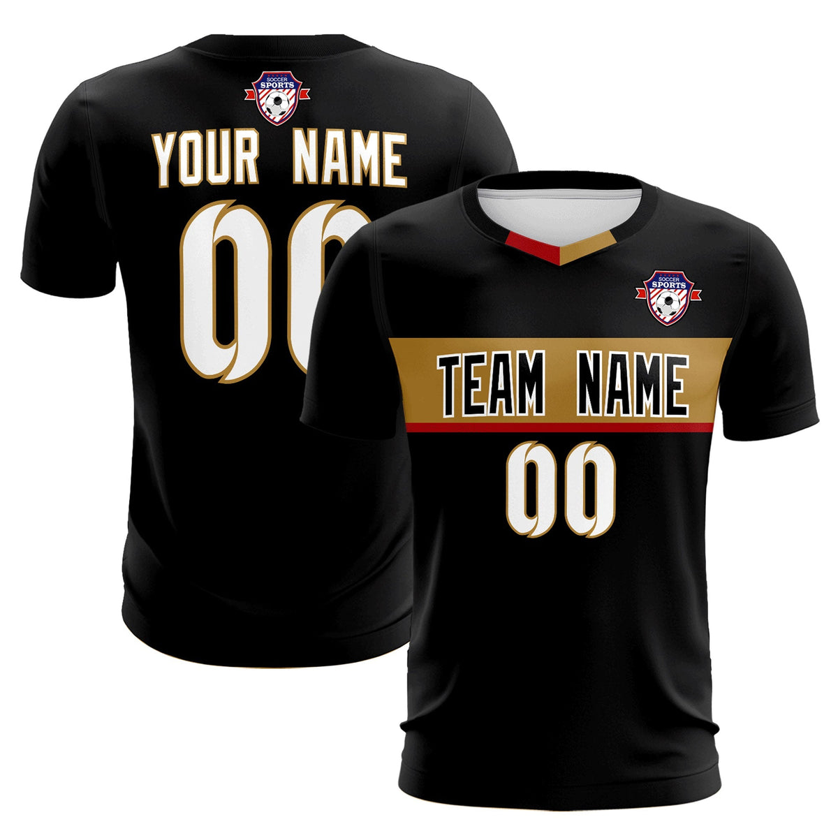 Custom Black Classic Sports kit Football Shirt Jersey