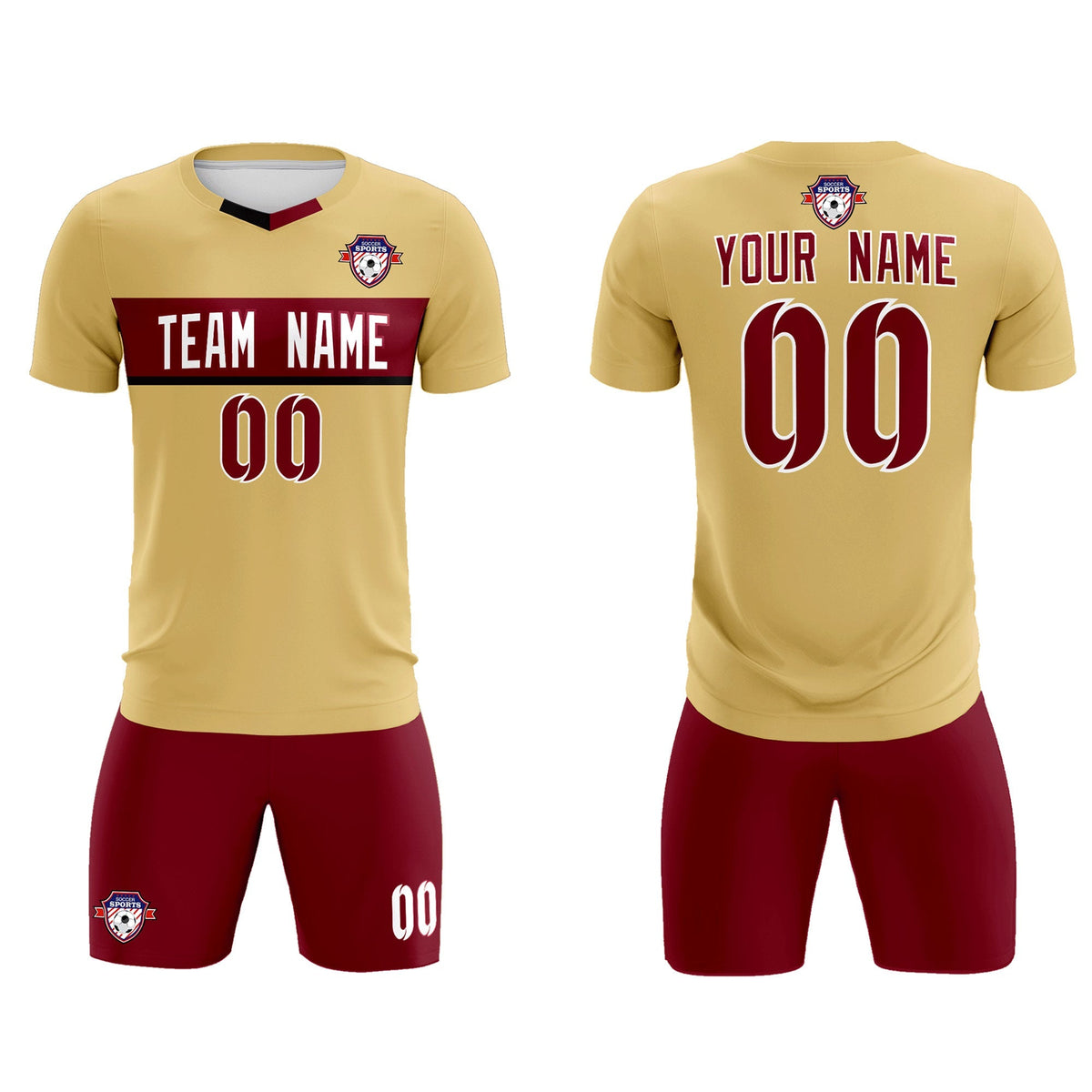 Custom Khaki Classic Sports Sets Soccer Shirt Jersey