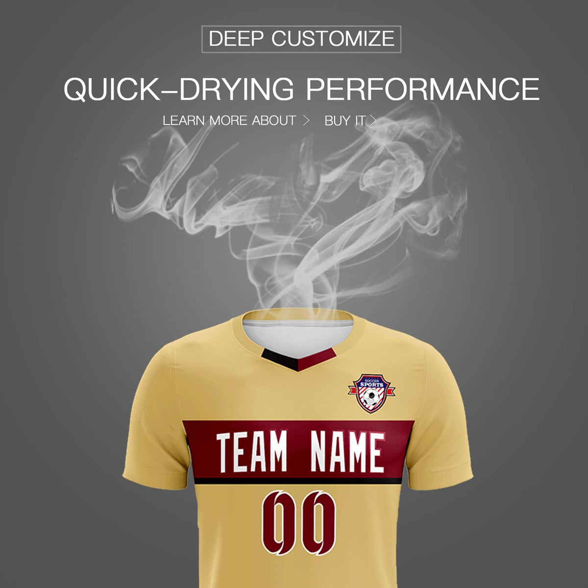 Custom Khaki Classic Sports kit Football Shirt Jersey