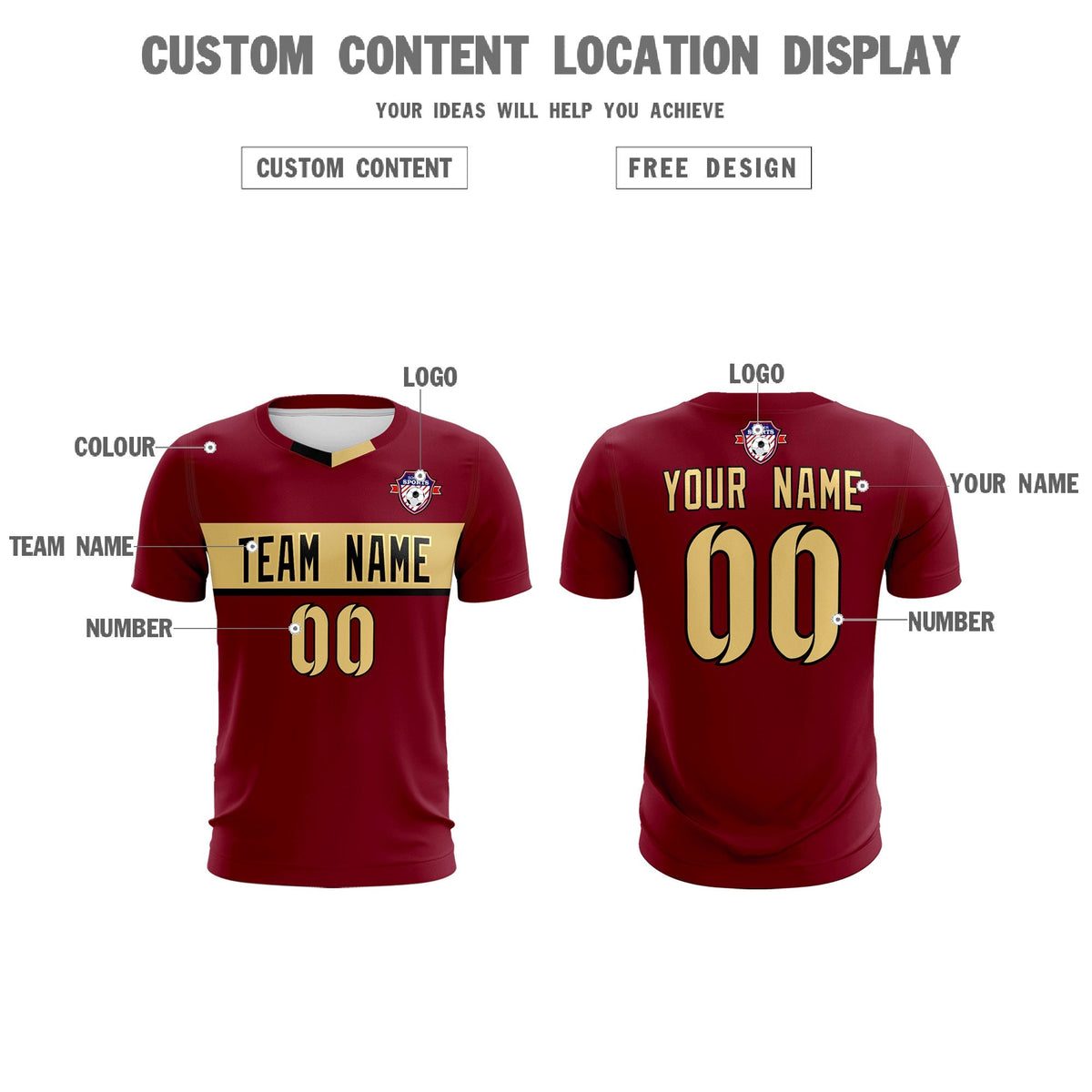 Custom Crimson Classic Sports kit Football Shirt Jersey