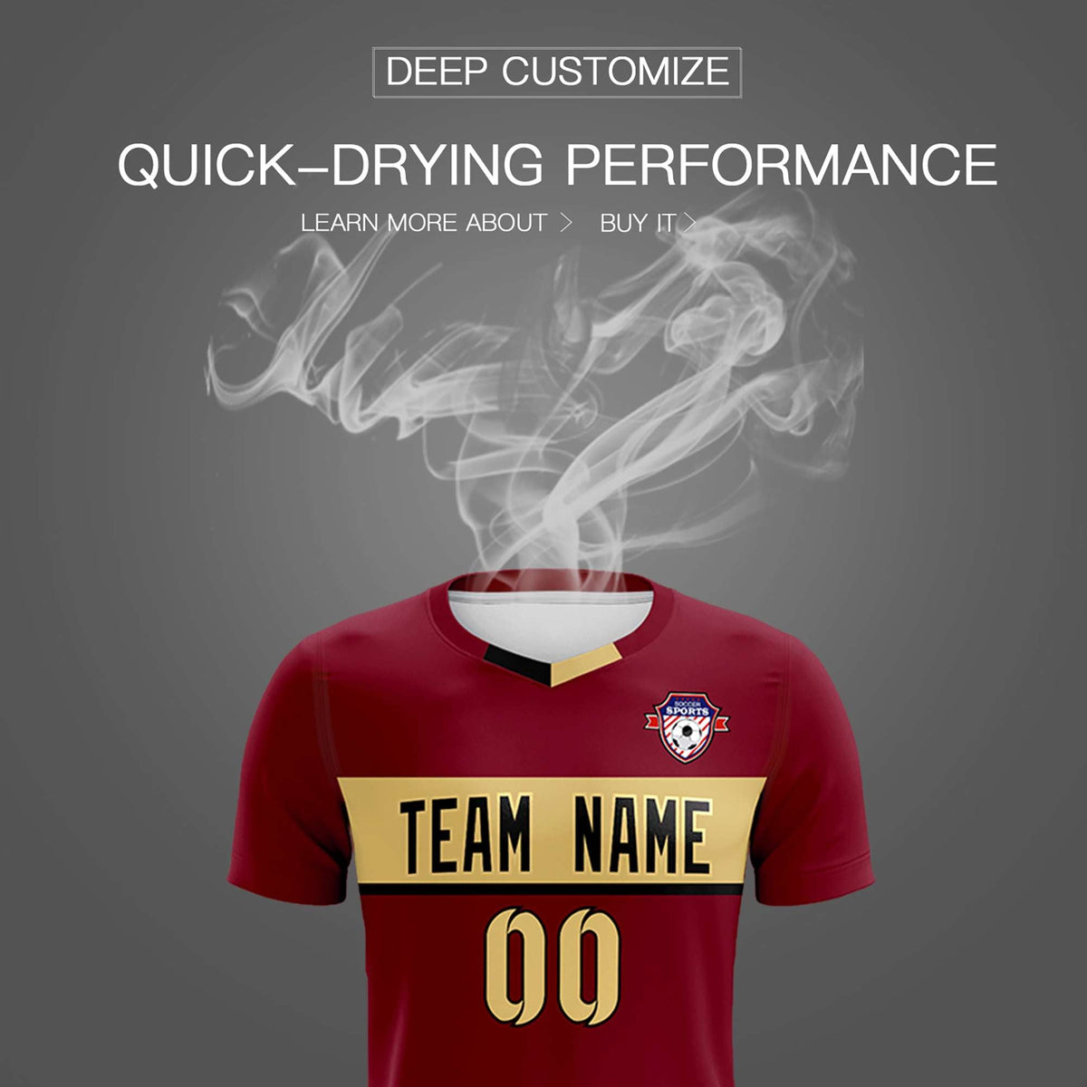 Custom Crimson Classic Sports Sets Soccer Shirt Jersey