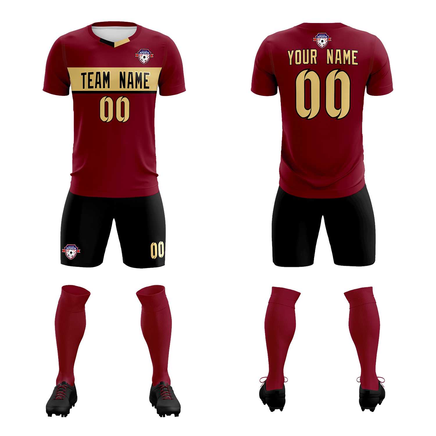 Custom Crimson Classic Sports kit Football Shirt Jersey