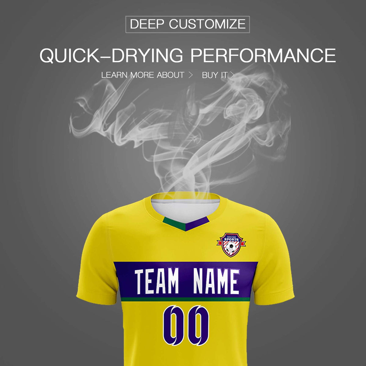 Custom Gold Classic Sports Sets Soccer Shirt Jersey