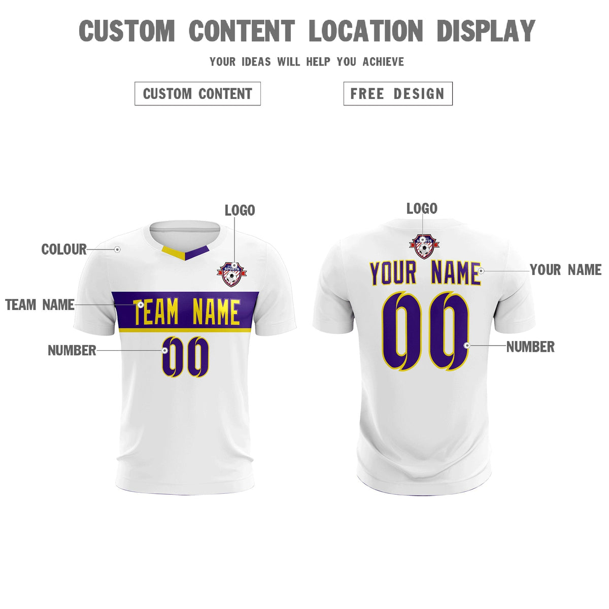 Custom White Classic Sports kit Football Shirt Jersey