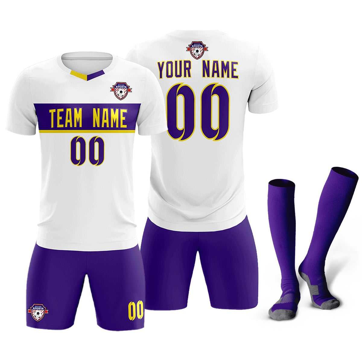 Custom White Classic Sports kit Football Shirt Jersey