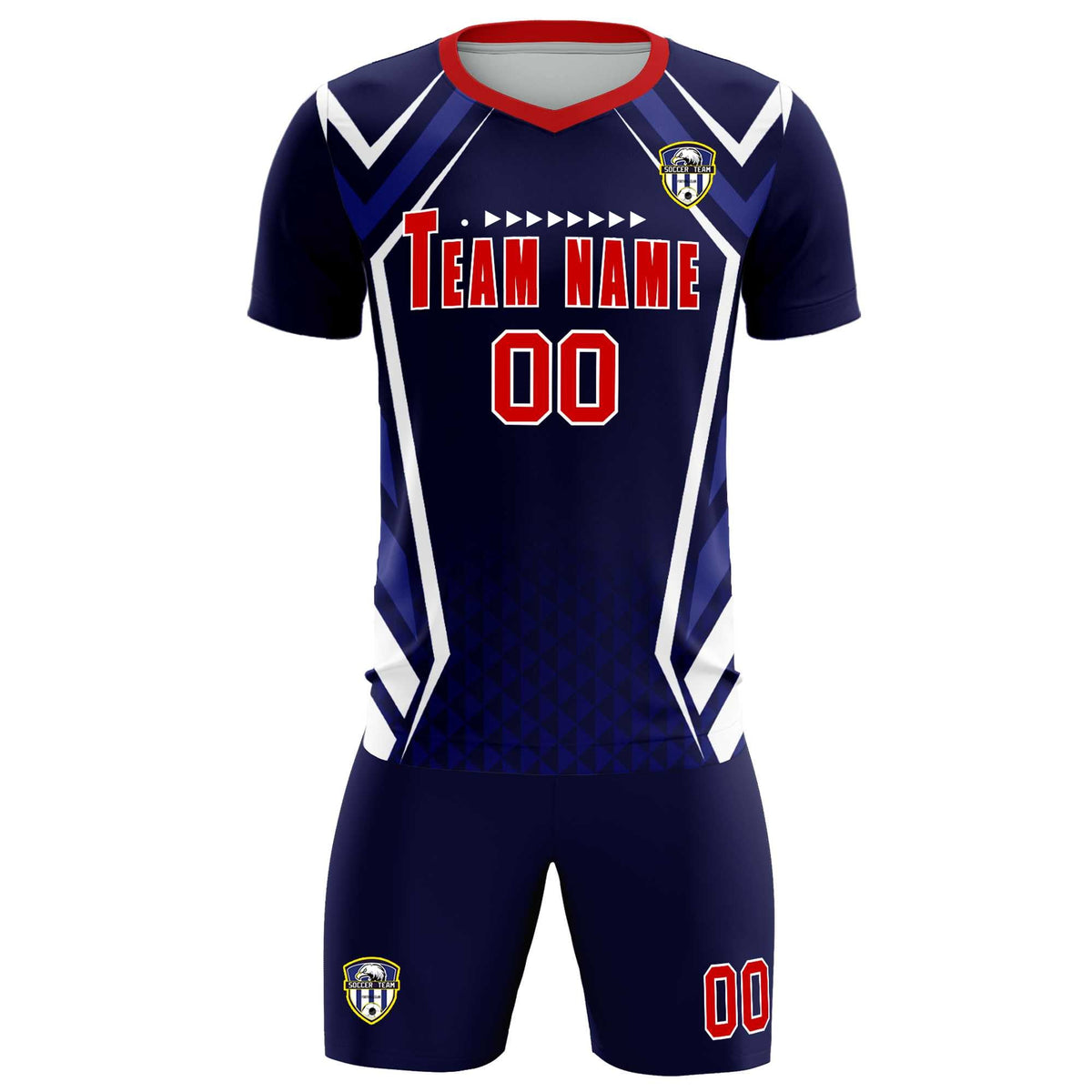 Custom Navy Abstract Breathable Soccer Tops/Sets Jersey