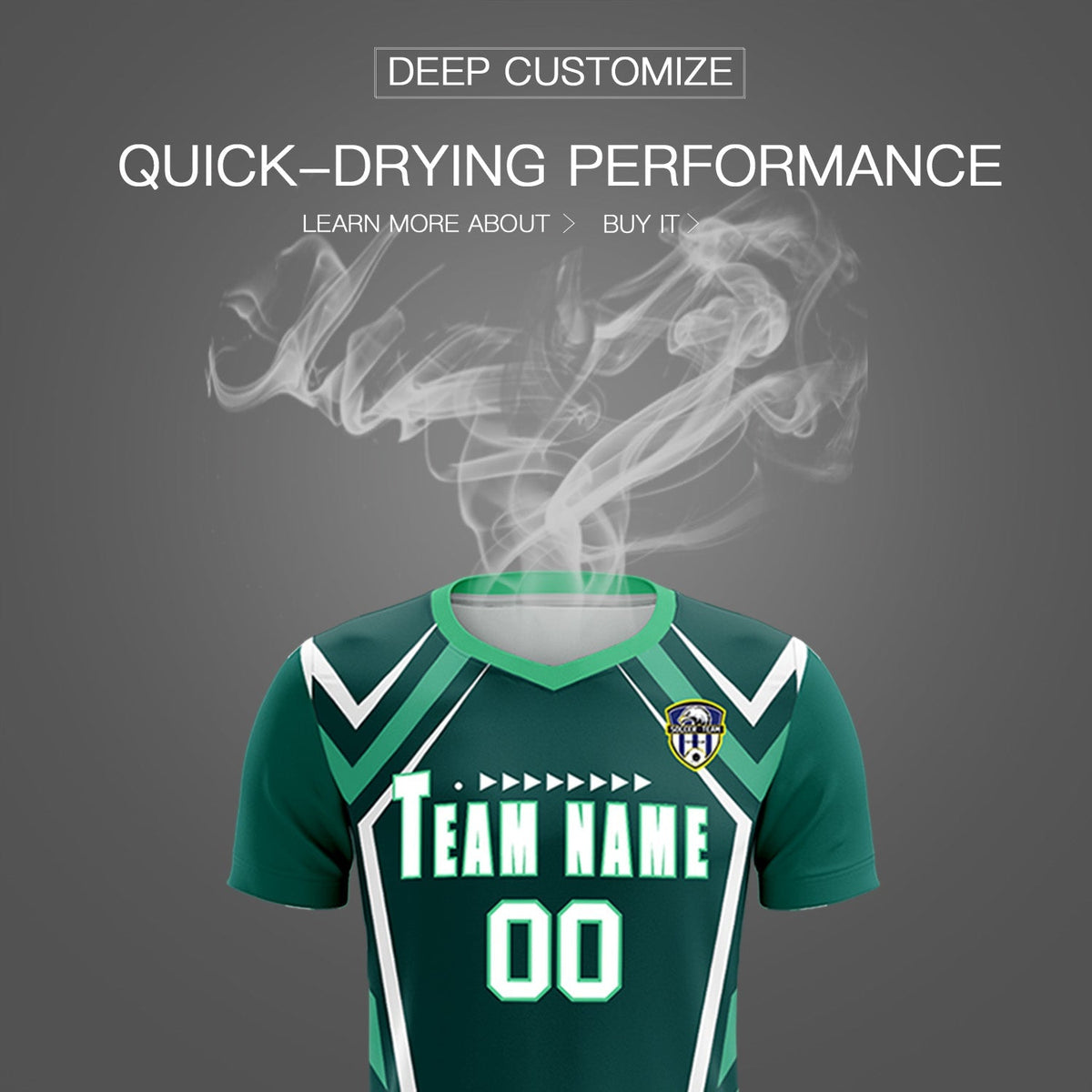 Custom Aqua Abstract Breathable Soccer Tops/Sets Jersey