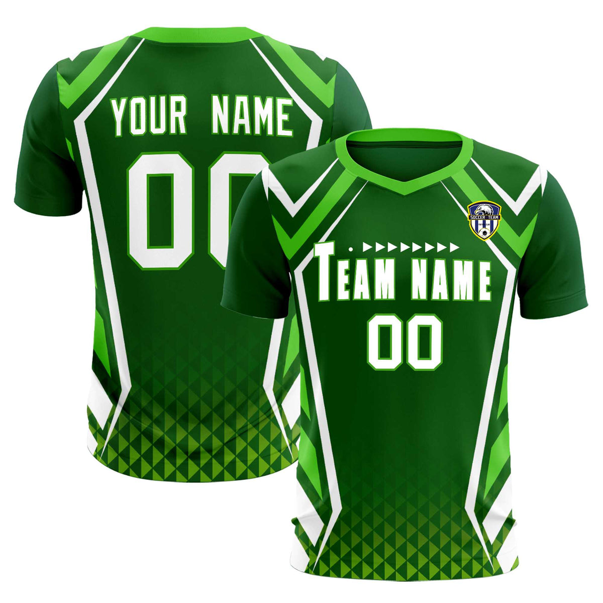 Custom Green Abstract Breathable Football Kit Jersey