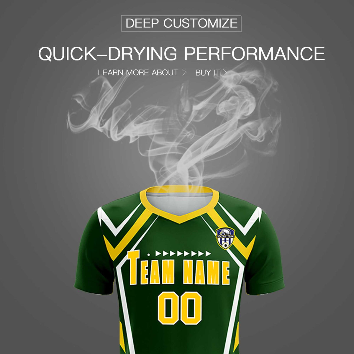 Custom Midnight Green Abstract Breathable Soccer Tops/Sets Jersey