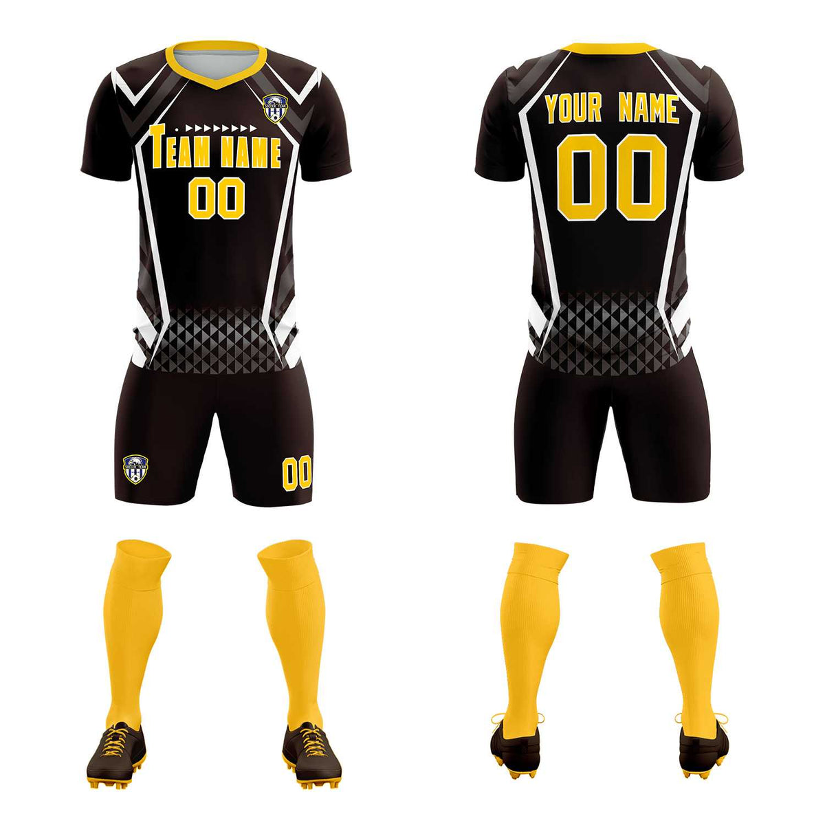 Custom Brown Abstract Breathable Soccer Tops/Sets Jersey