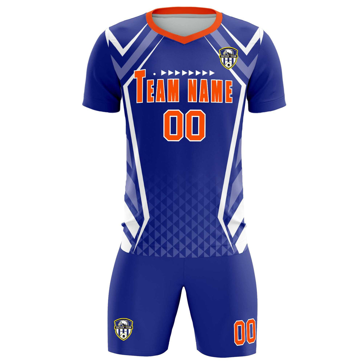 Custom Royal Abstract Breathable Soccer Tops/Sets Jersey