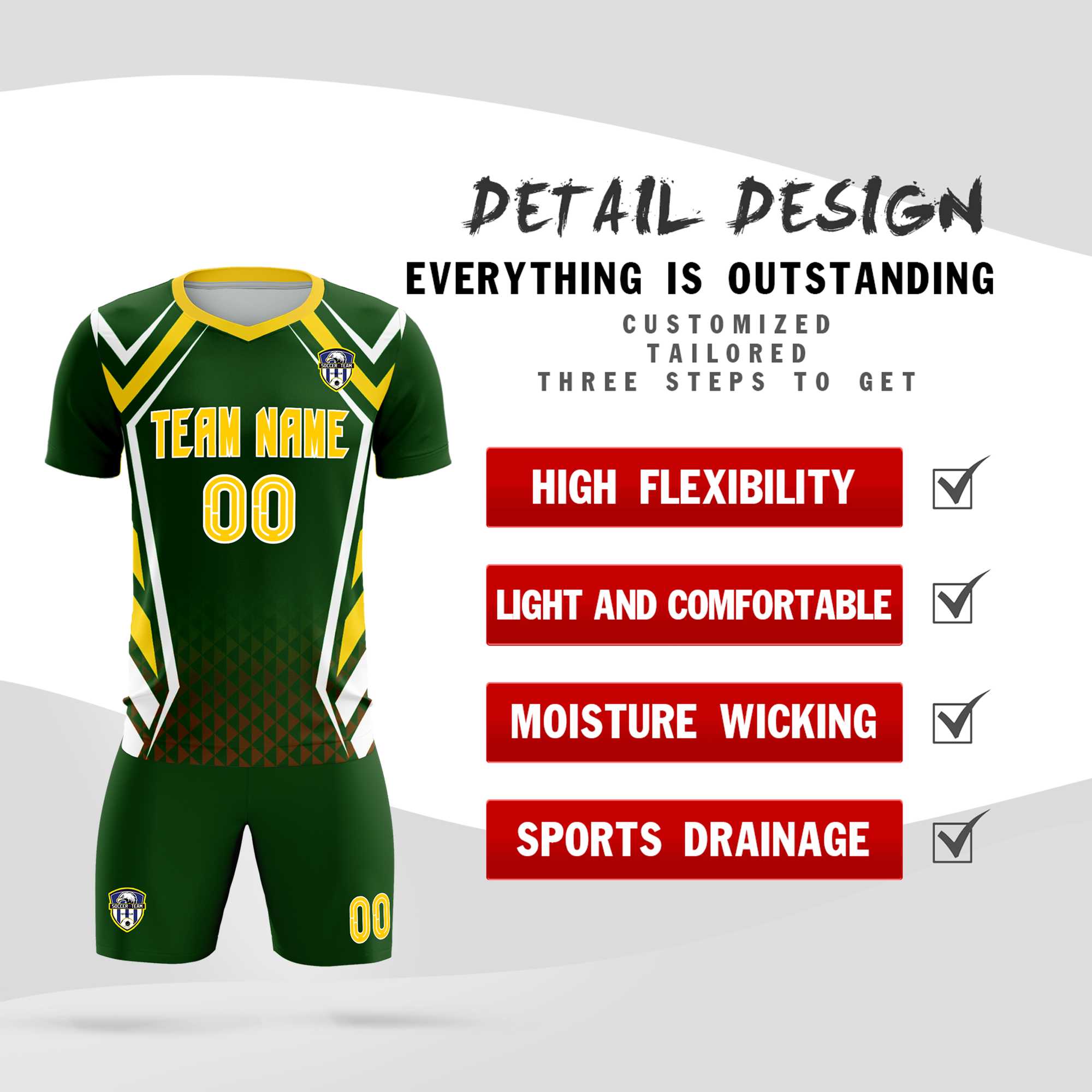 Custom Midnight Green Abstract Breathable Soccer Tops/Sets Jersey