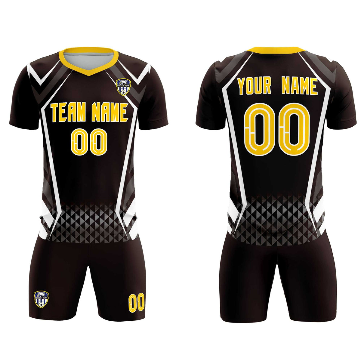 Custom Brown Abstract Breathable Soccer Tops/Sets Jersey