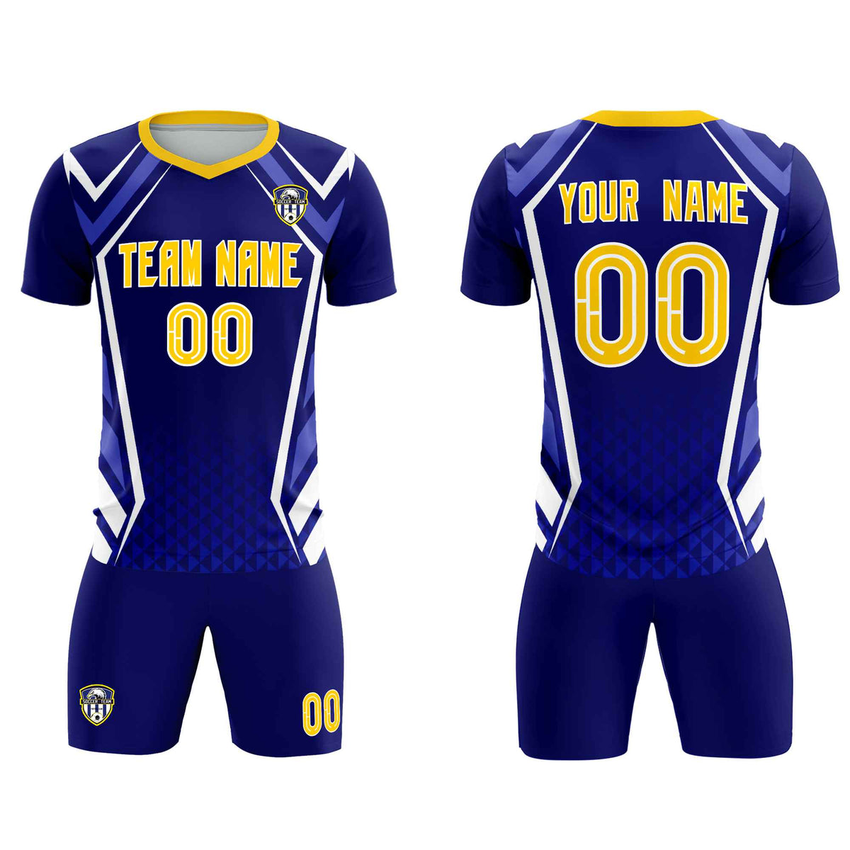 Custom Royal Abstract Breathable Soccer Tops/Sets Jersey