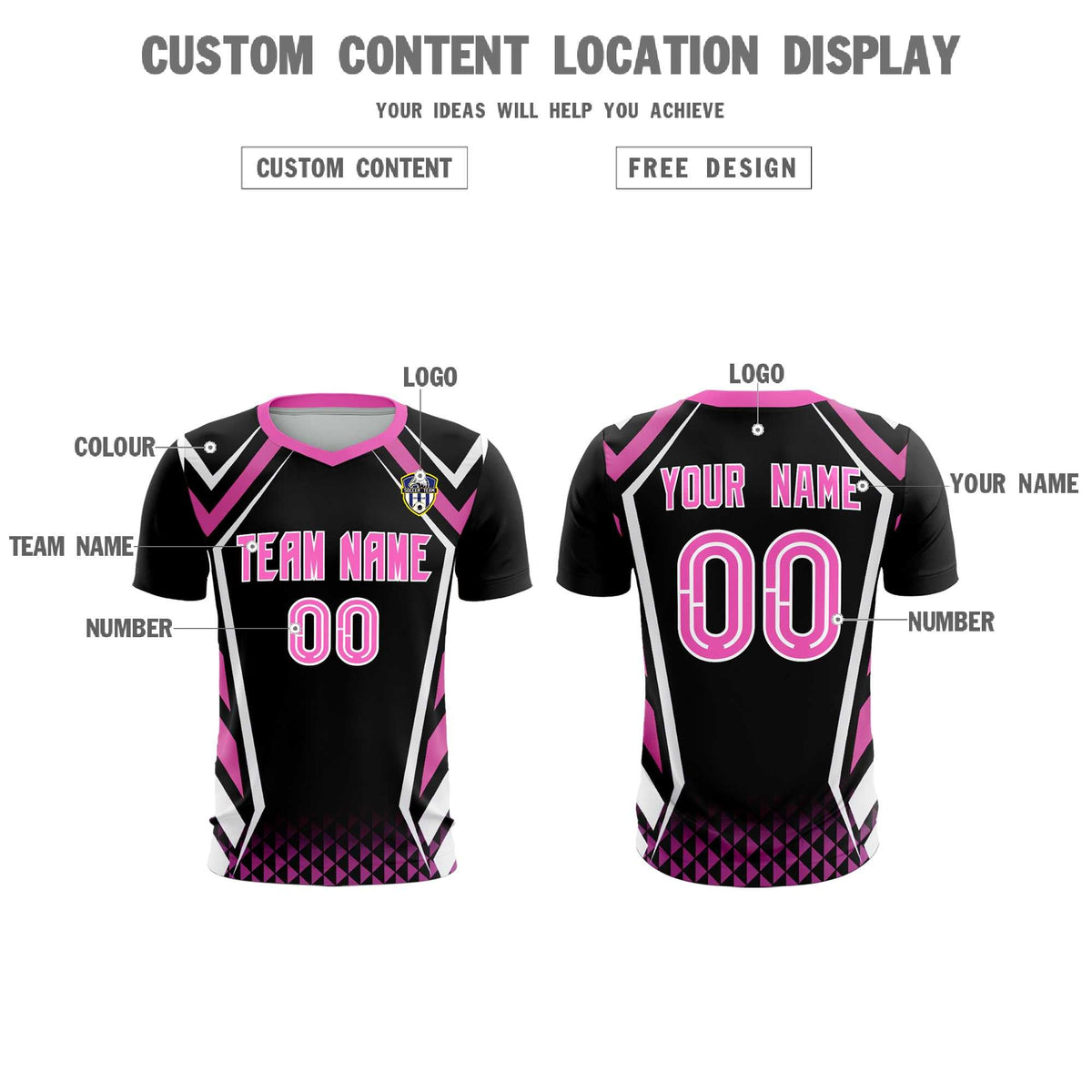 Custom Black Abstract Breathable Football Kit Jersey
