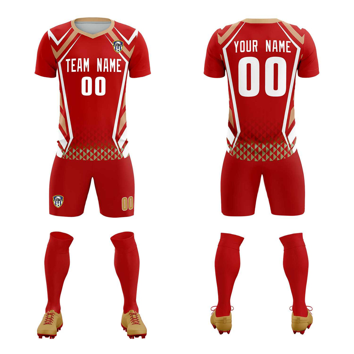 Custom Red Abstract Breathable Soccer Tops/Sets Jersey