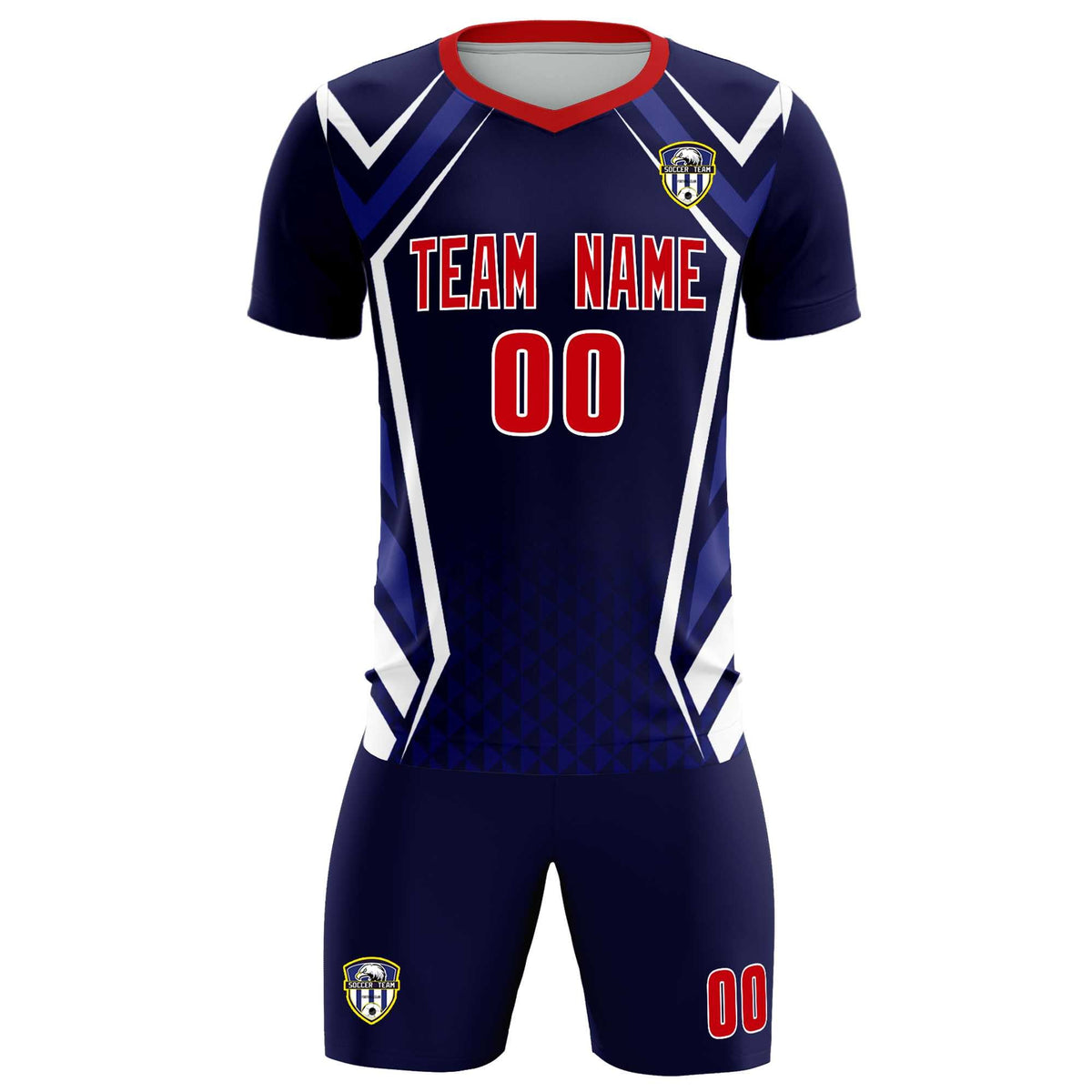 Custom Navy Abstract Breathable Soccer Tops/Sets Jersey