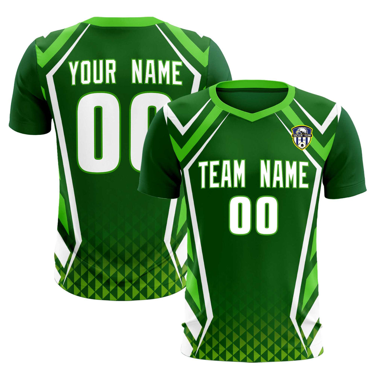 Custom Green Abstract Breathable Football Kit Jersey