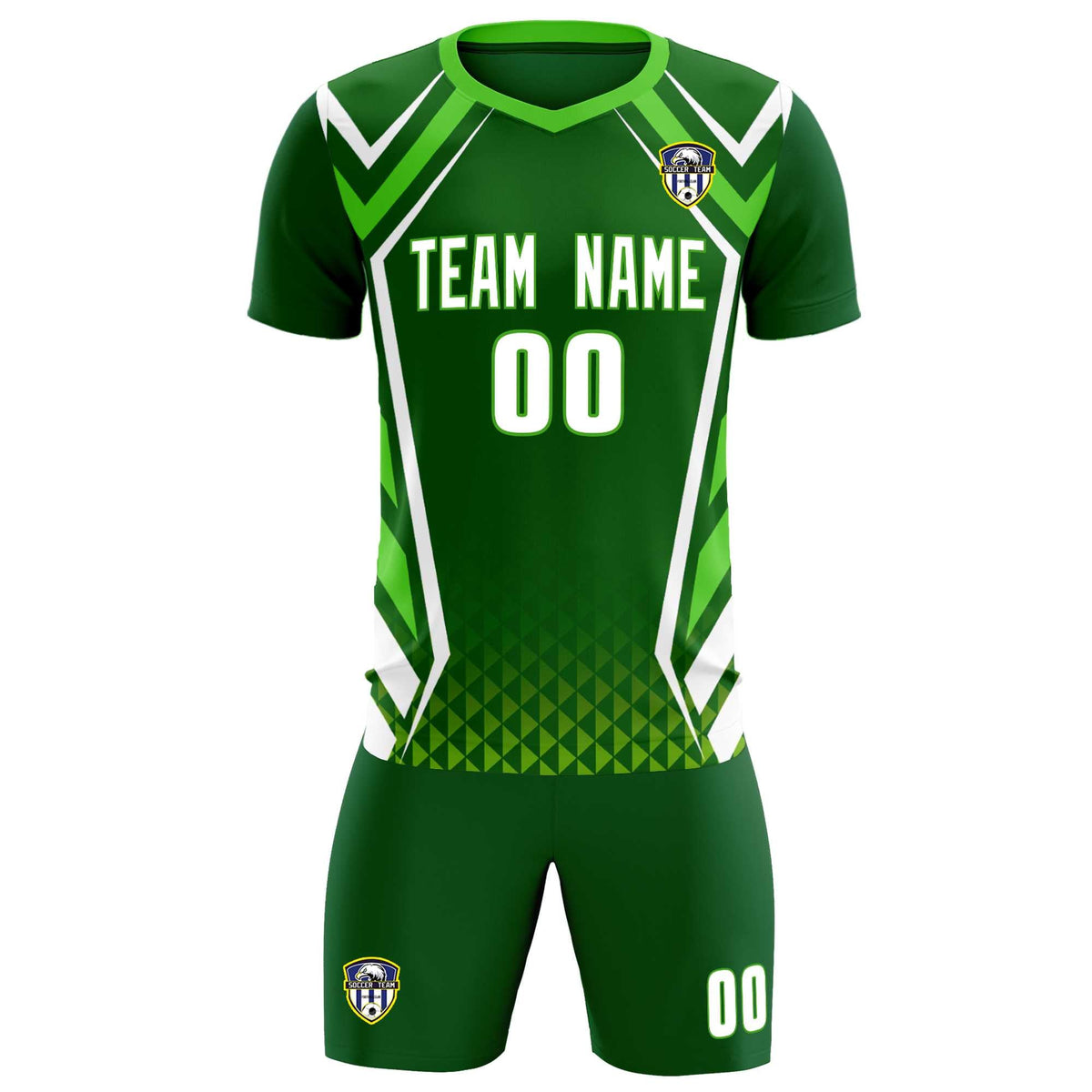 Custom Green Abstract Breathable Football Kit Jersey