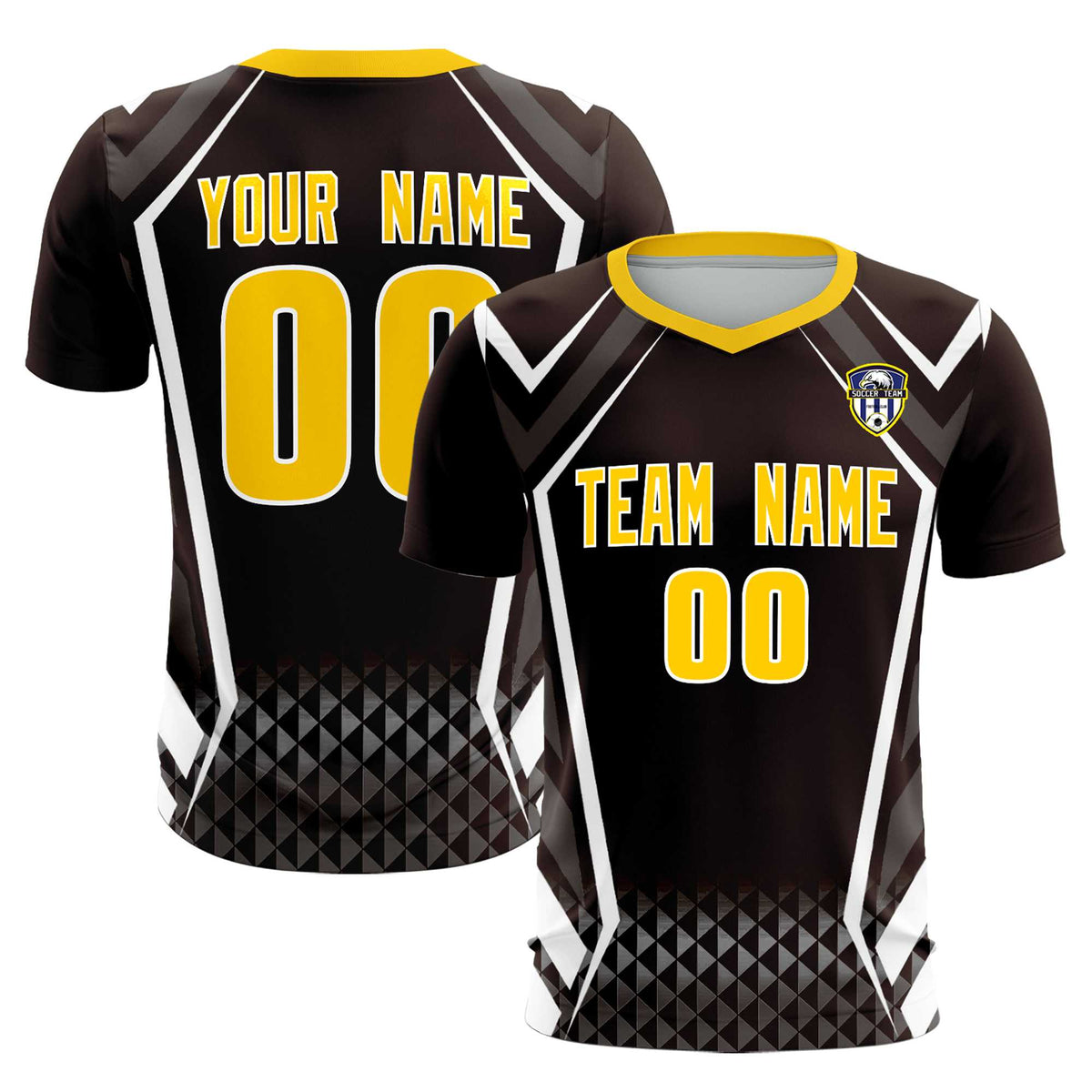 Custom Brown Abstract Breathable Soccer Tops/Sets Jersey