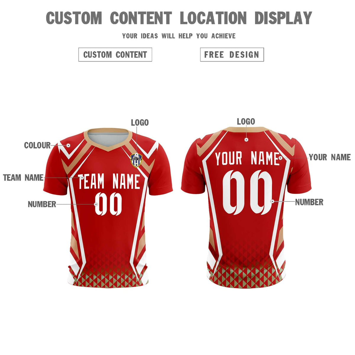 Custom Red Abstract Breathable Soccer Tops/Sets Jersey