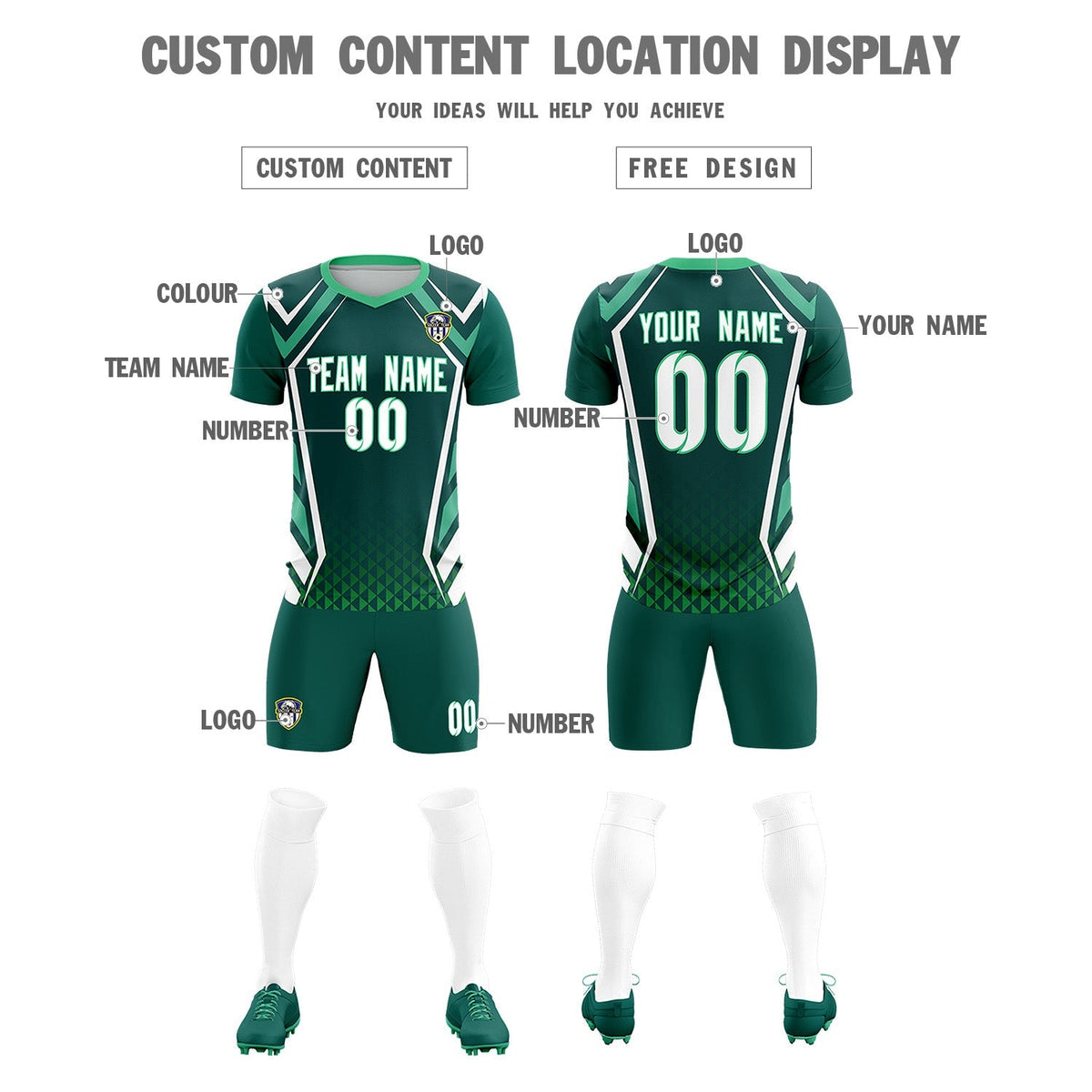 Custom Aqua Abstract Breathable Soccer Tops/Sets Jersey