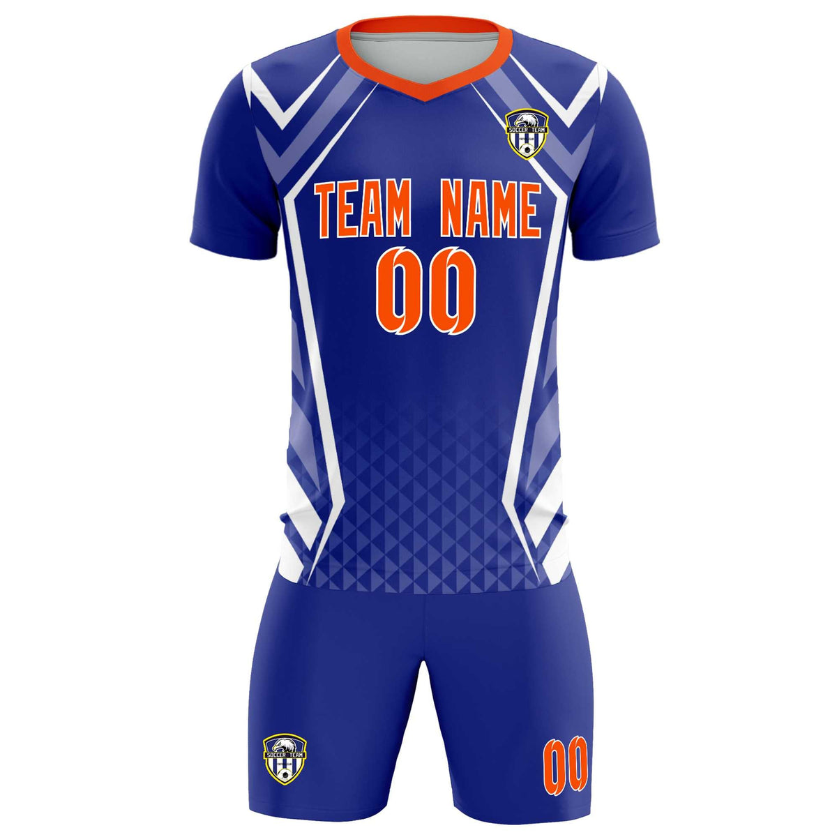 Custom Royal Abstract Breathable Soccer Tops/Sets Jersey