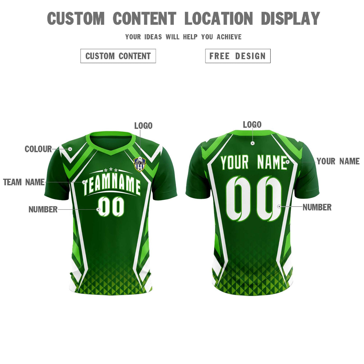 Custom Green Abstract Breathable Football Kit Jersey