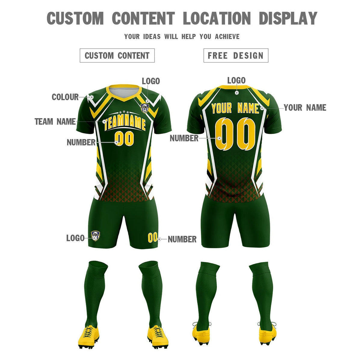Custom Midnight Green Abstract Breathable Soccer Tops/Sets Jersey
