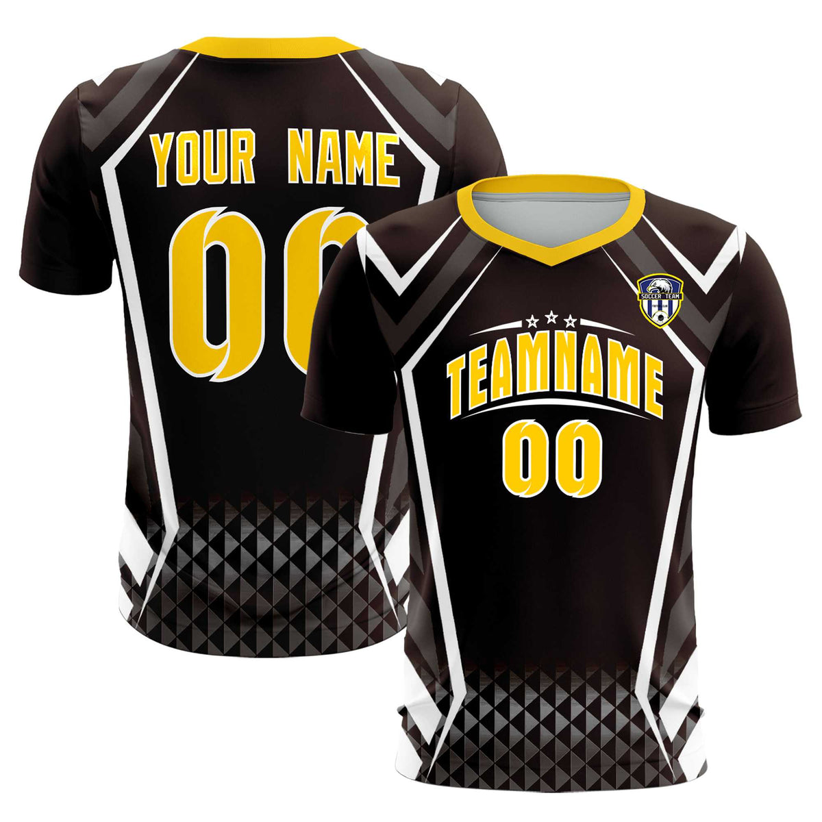 Custom Brown Abstract Breathable Soccer Tops/Sets Jersey