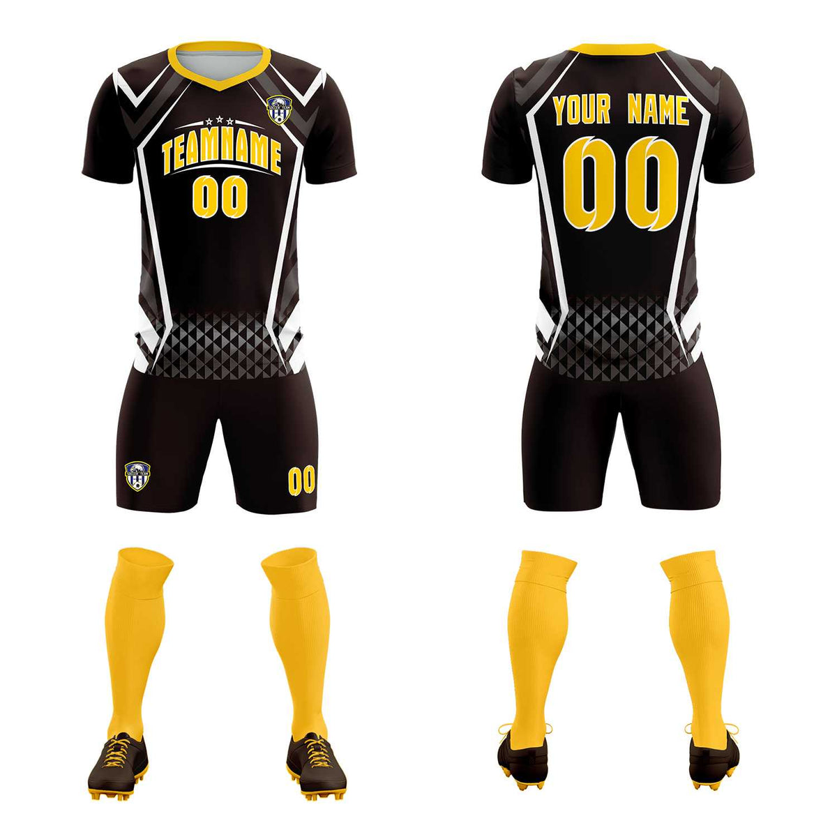 Custom Brown Abstract Breathable Soccer Tops/Sets Jersey