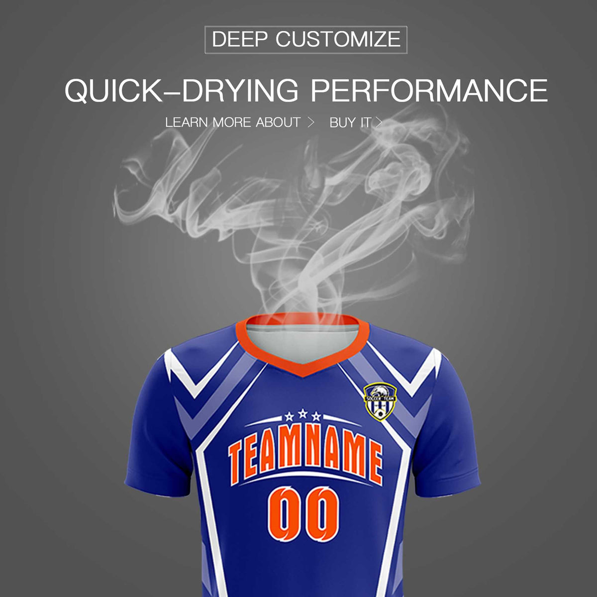 Custom Royal Abstract Breathable Soccer Tops/Sets Jersey