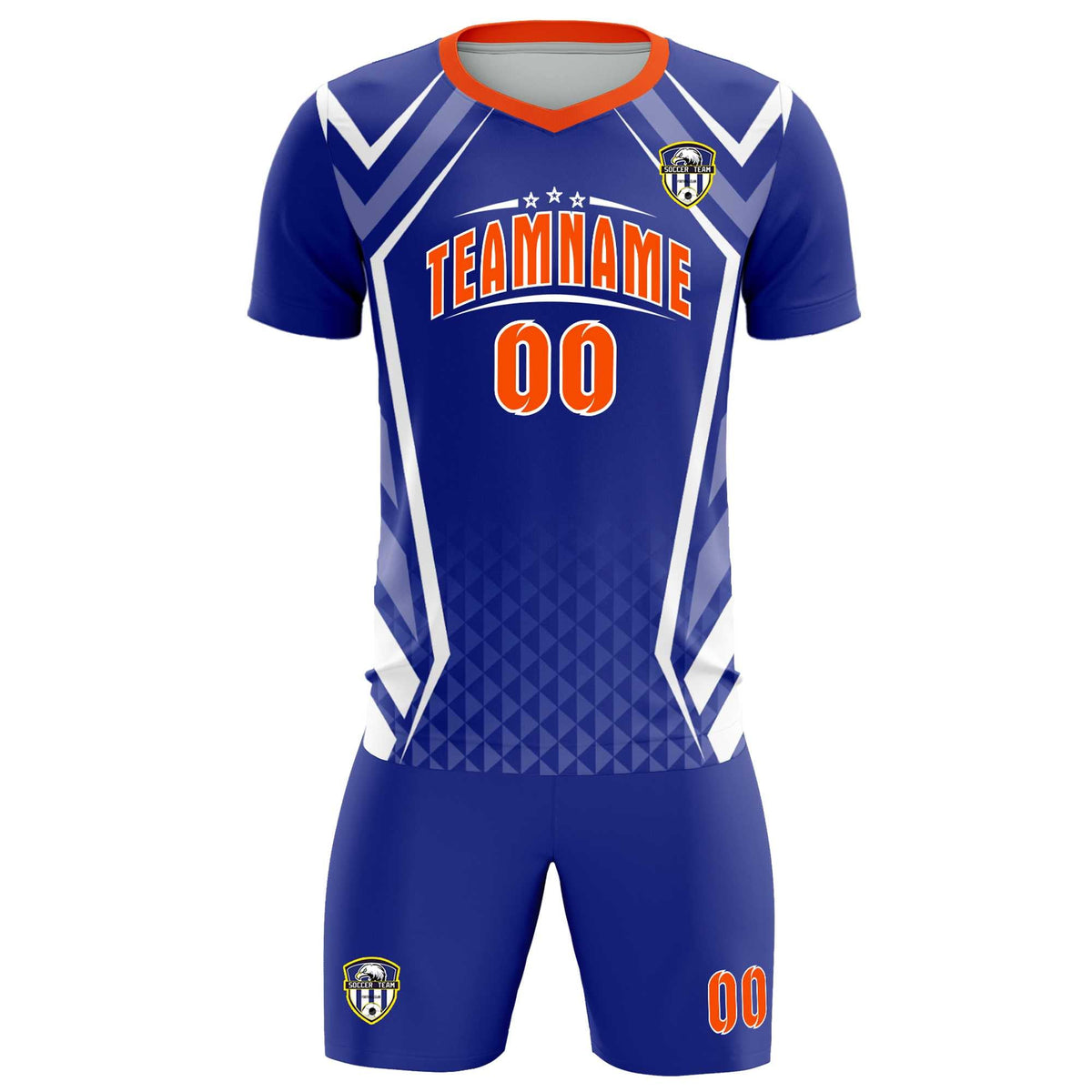 Custom Royal Abstract Breathable Soccer Tops/Sets Jersey