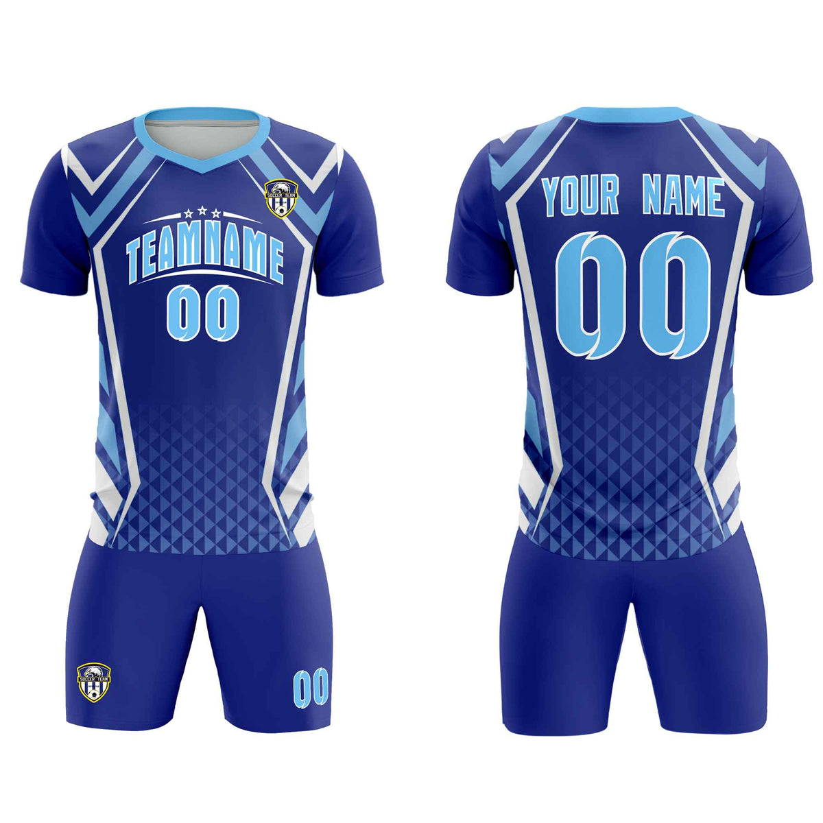 Custom Royal Abstract Breathable Soccer Tops/Sets Jersey