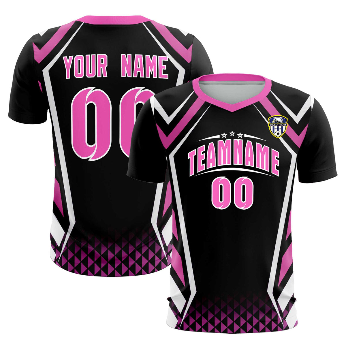 Custom Black Abstract Breathable Football Kit Jersey